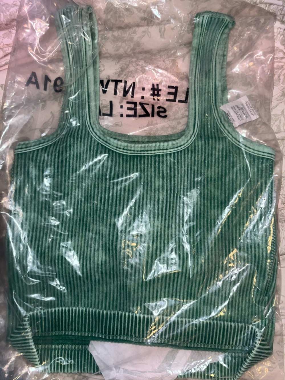 Ribbed Green Tank Top